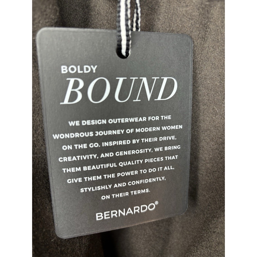 Women's Bernardo‎ Plaid Trench Coat Wool Blend Wrap Women's XS Green & Brown NWT - Picture 10 of 11